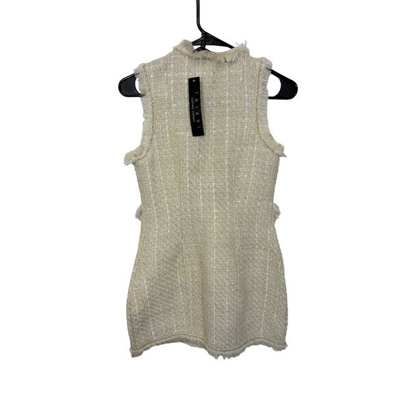 NWT Trixxi Sleeveless Bouclé Bodycon Dress Tweed Preppy Lawyer Teacher XS Retro - Picture 5 of 7